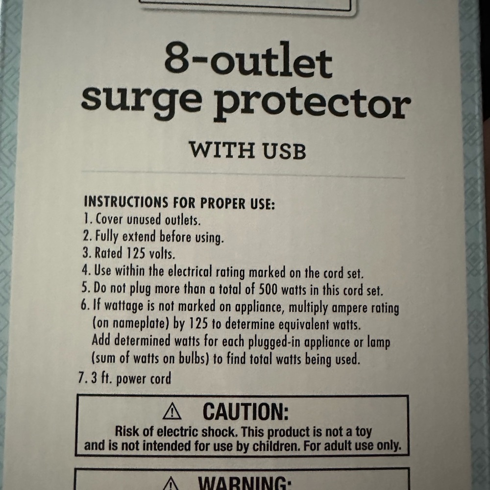 Black Surge Protector with USB - Picture 2 of 2
